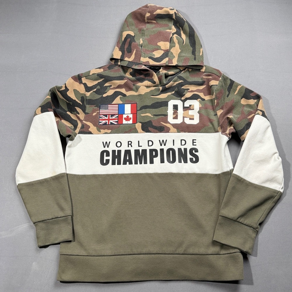 Copper Rivet Camo Hoodie Worldwide Champions Pullover Flags Patches M‎